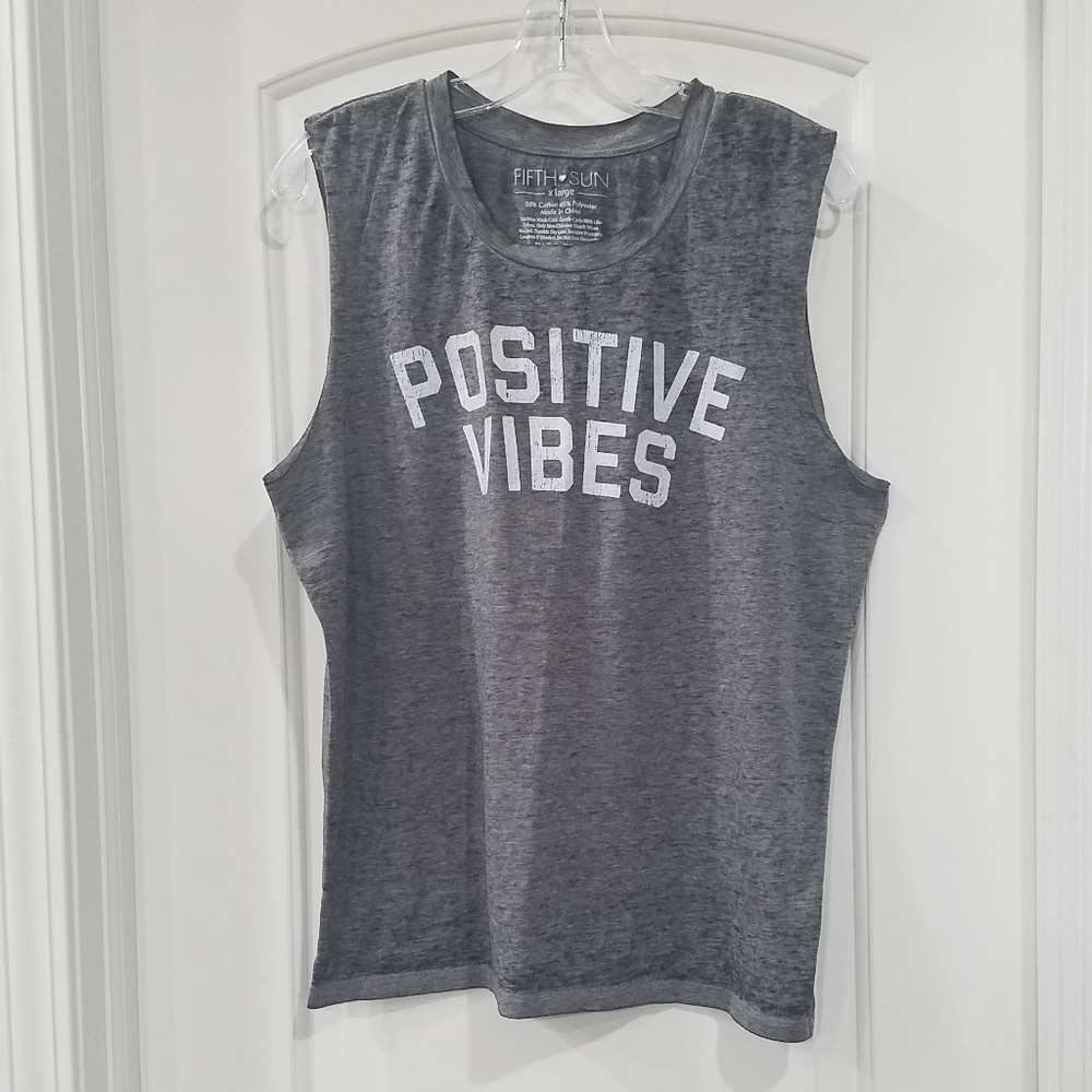 SALE Fifth Sun Gray Burnout Muscle Tee Tank NWOT